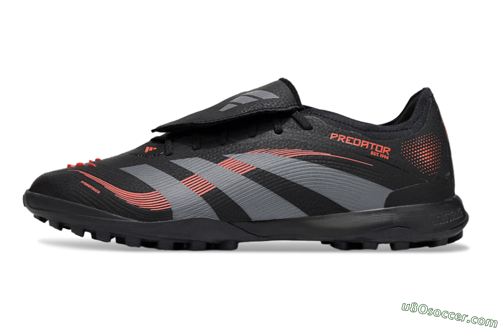 Adidas Predator Elite Foldover Tongue TF Artificial Turf Soccer Shoes - Black/Grey/Red 2