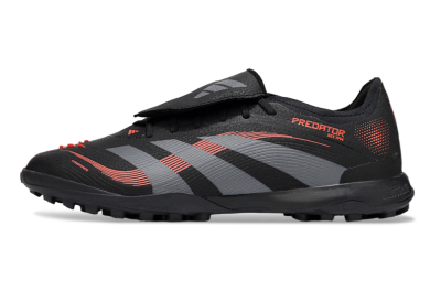 Adidas Predator Elite Foldover Tongue TF Artificial Turf Soccer Shoes - Black/Grey/Red
