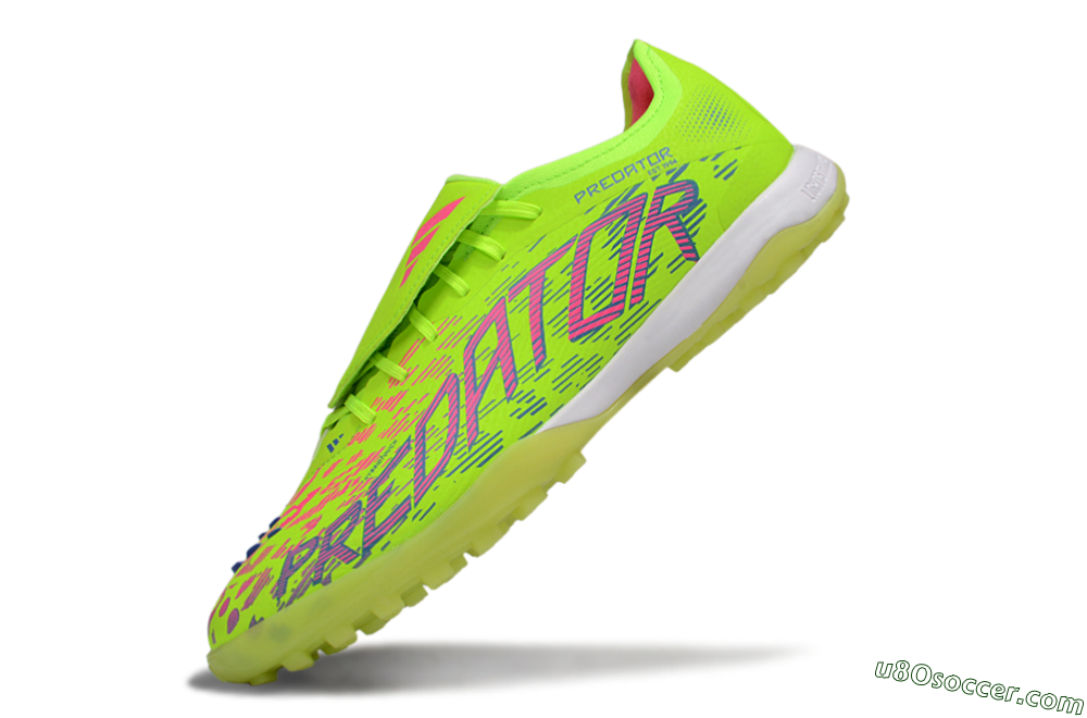Adidas Predator Elite Foldover Tongue TF Artificial Turf Soccer Shoes - Yellow/Pink/White 5