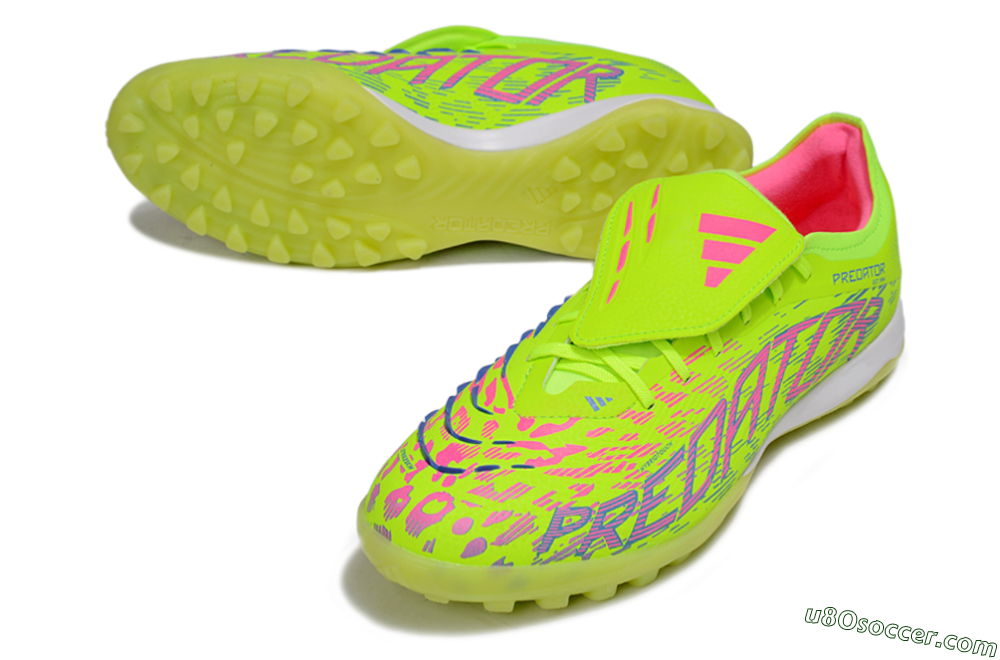 Adidas Predator Elite Foldover Tongue TF Artificial Turf Soccer Shoes - Yellow/Pink/White 3