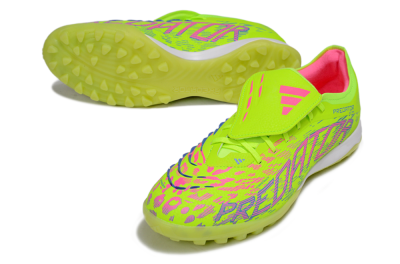 Adidas Predator Elite Foldover Tongue TF Artificial Turf Soccer Shoes - Yellow/Pink/White