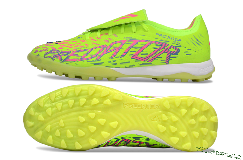 Adidas Predator Elite Foldover Tongue TF Artificial Turf Soccer Shoes - Yellow/Pink/White 0