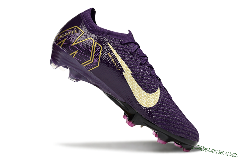 Nike Air Zoom Mercurial Vapor 16 Elite FG Firm Ground Soccer Cleats - Purple/White/Gold 4