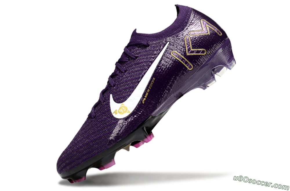 Nike Air Zoom Mercurial Vapor 16 Elite FG Firm Ground Soccer Cleats - Purple/White/Gold 5