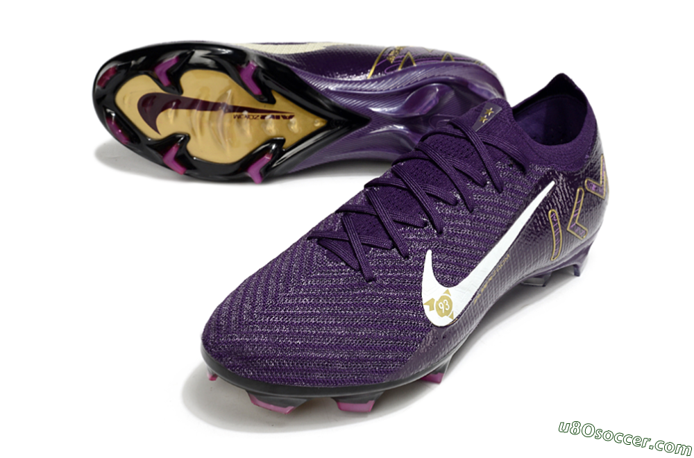 Nike Air Zoom Mercurial Vapor 16 Elite FG Firm Ground Soccer Cleats - Purple/White/Gold 3