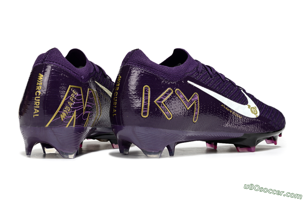 Nike Air Zoom Mercurial Vapor 16 Elite FG Firm Ground Soccer Cleats - Purple/White/Gold 6