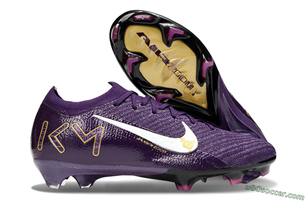 Nike Air Zoom Mercurial Vapor 16 Elite FG Firm Ground Soccer Cleats - Purple/White/Gold 1