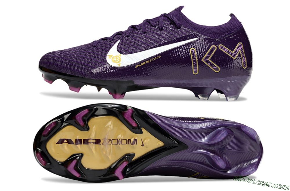 Nike Air Zoom Mercurial Vapor 16 Elite FG Firm Ground Soccer Cleats - Purple/White/Gold 0