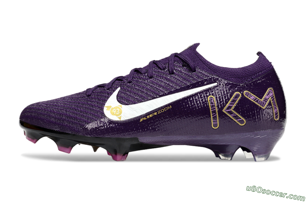 Nike Air Zoom Mercurial Vapor 16 Elite FG Firm Ground Soccer Cleats - Purple/White/Gold 2