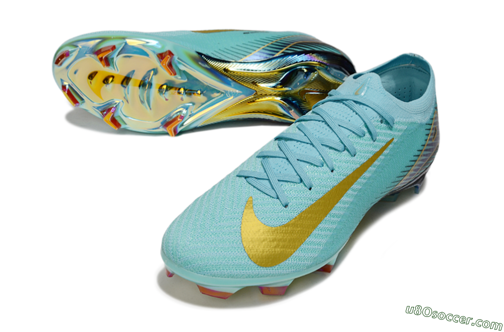 Nike Air Zoom Mercurial Vapor 16 Elite FG Firm Ground Soccer Cleats - Jade/Gold/Blue 3