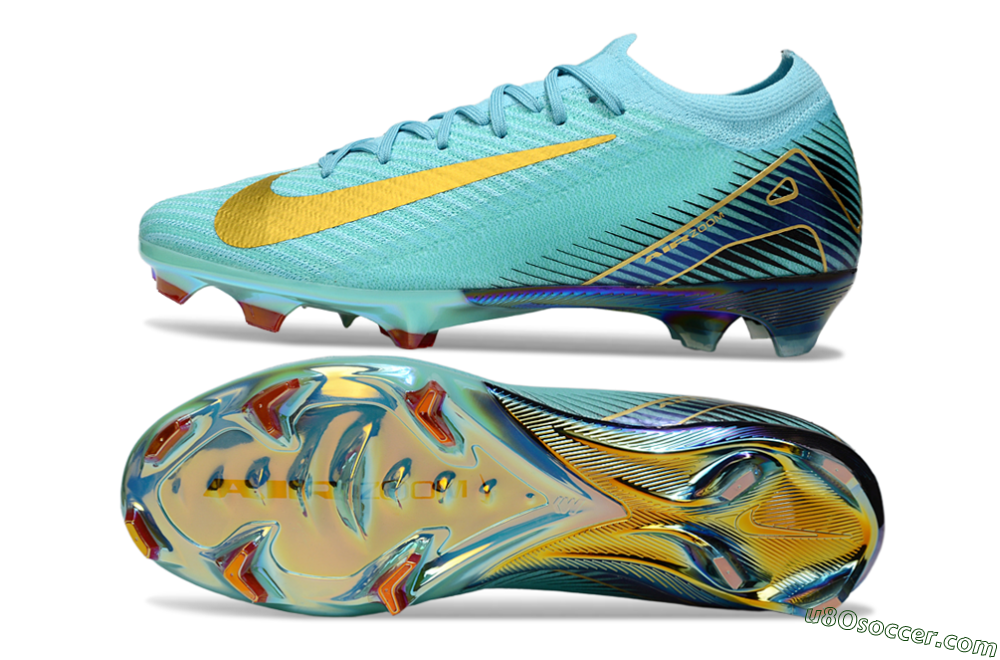 Nike Air Zoom Mercurial Vapor 16 Elite FG Firm Ground Soccer Cleats - Jade/Gold/Blue 0