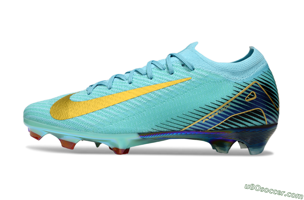 Nike Air Zoom Mercurial Vapor 16 Elite FG Firm Ground Soccer Cleats - Jade/Gold/Blue 2