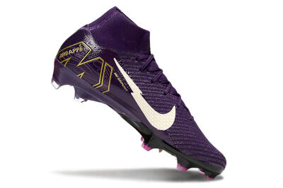 Nike Air Zoom Mercurial Superfly 10 Elite FG Firm Ground Soccer Cleats - Purple/White/Gold