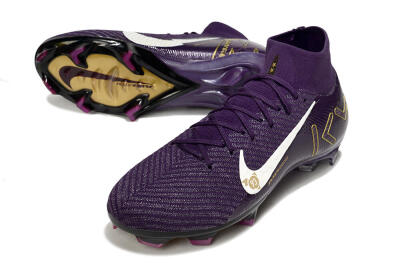 Nike Air Zoom Mercurial Superfly 10 Elite FG Firm Ground Soccer Cleats - Purple/White/Gold