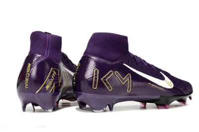 Nike Air Zoom Mercurial Superfly 10 Elite FG Firm Ground Soccer Cleats - Purple/White/Gold