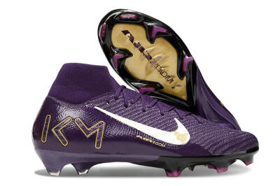 Nike Air Zoom Mercurial Superfly 10 Elite FG Firm Ground Soccer Cleats - Purple/White/Gold