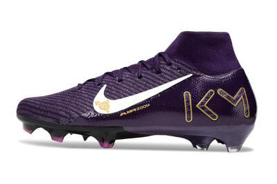 Nike Air Zoom Mercurial Superfly 10 Elite FG Firm Ground Soccer Cleats - Purple/White/Gold
