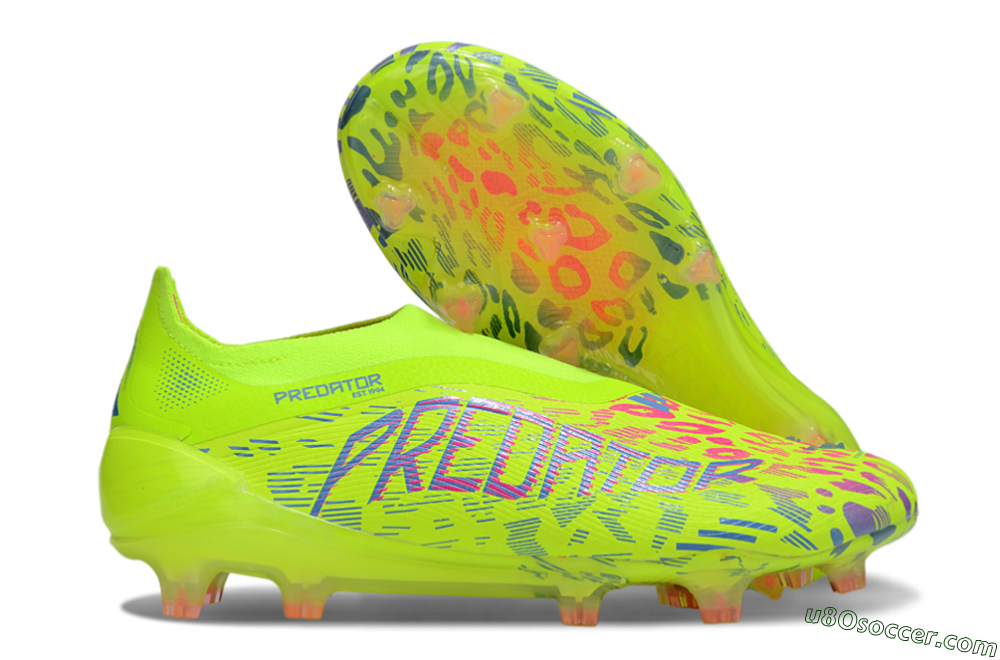Adidas Predator 25 Elite Laceless FG Firm Ground Soccer Cleats - Yellow/Pink/White 1