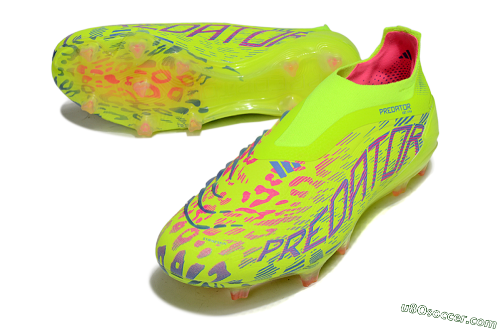 Adidas Predator 25 Elite Laceless FG Firm Ground Soccer Cleats - Yellow/Pink/White 3