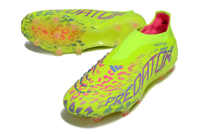 Adidas Predator 25 Elite Laceless FG Firm Ground Soccer Cleats - Yellow/Pink/White