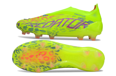 Adidas Predator 25 Elite Laceless FG Firm Ground Soccer Cleats - Yellow/Pink/White