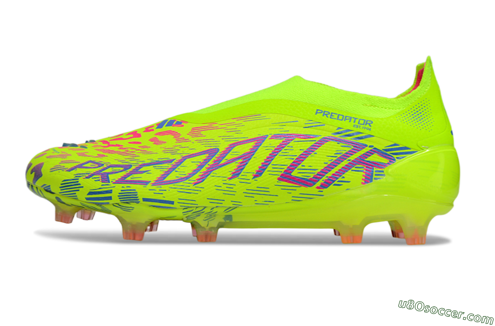 Adidas Predator 25 Elite Laceless FG Firm Ground Soccer Cleats - Yellow/Pink/White 2
