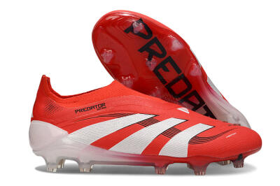 Adidas Predator 25 Elite Laceless FG Firm Ground Soccer Cleats - Red/White/Black