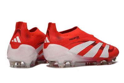Adidas Predator 25 Elite Laceless FG Firm Ground Soccer Cleats - Red/White/Black