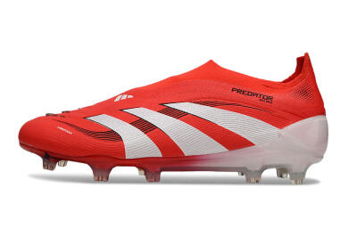 Adidas Predator 25 Elite Laceless FG Firm Ground Soccer Cleats - Red/White/Black