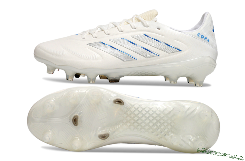 Adidas Copa Pure 3 Elite FG Firm Ground Soccer Cleats - White/Silver/Blue 0