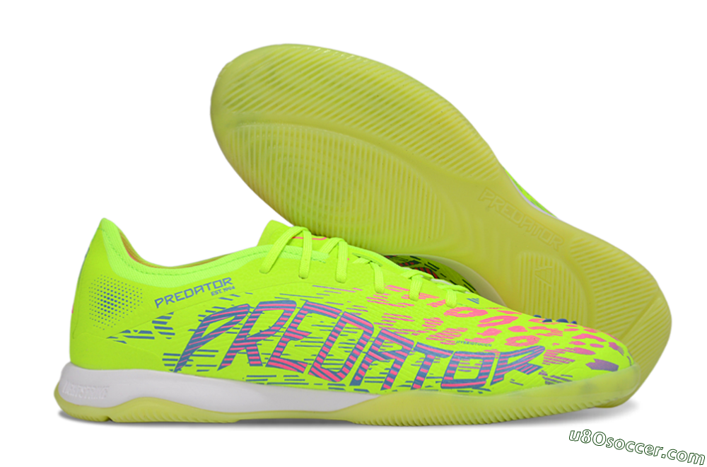 Adidas Predator 25 Elite IC Indoor & Futsal Soccer Shoes - Yellow/Pink/White 1
