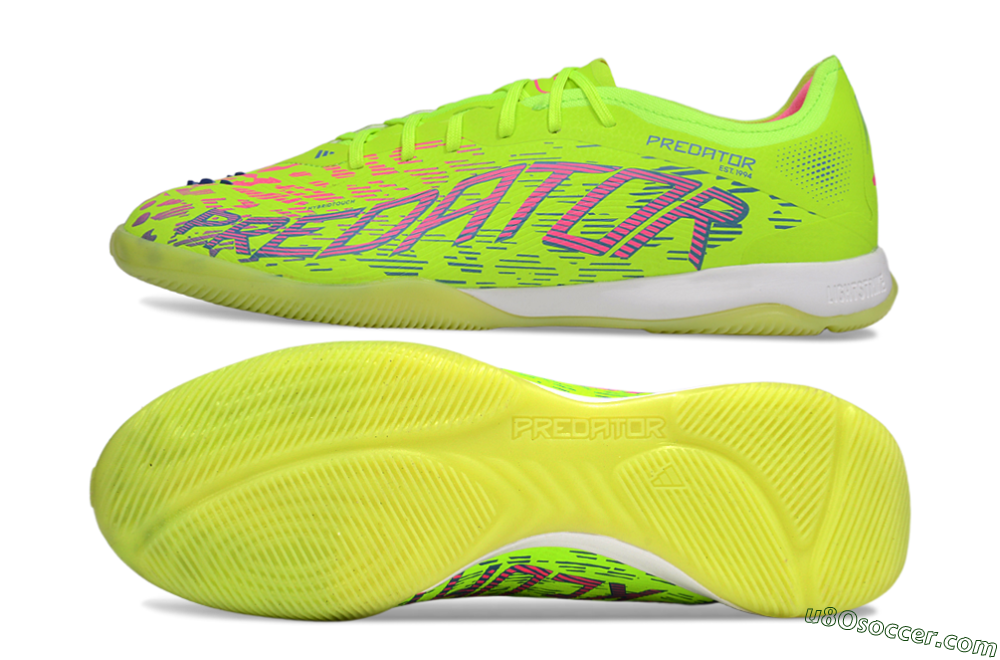 Adidas Predator 25 Elite IC Indoor & Futsal Soccer Shoes - Yellow/Pink/White 0