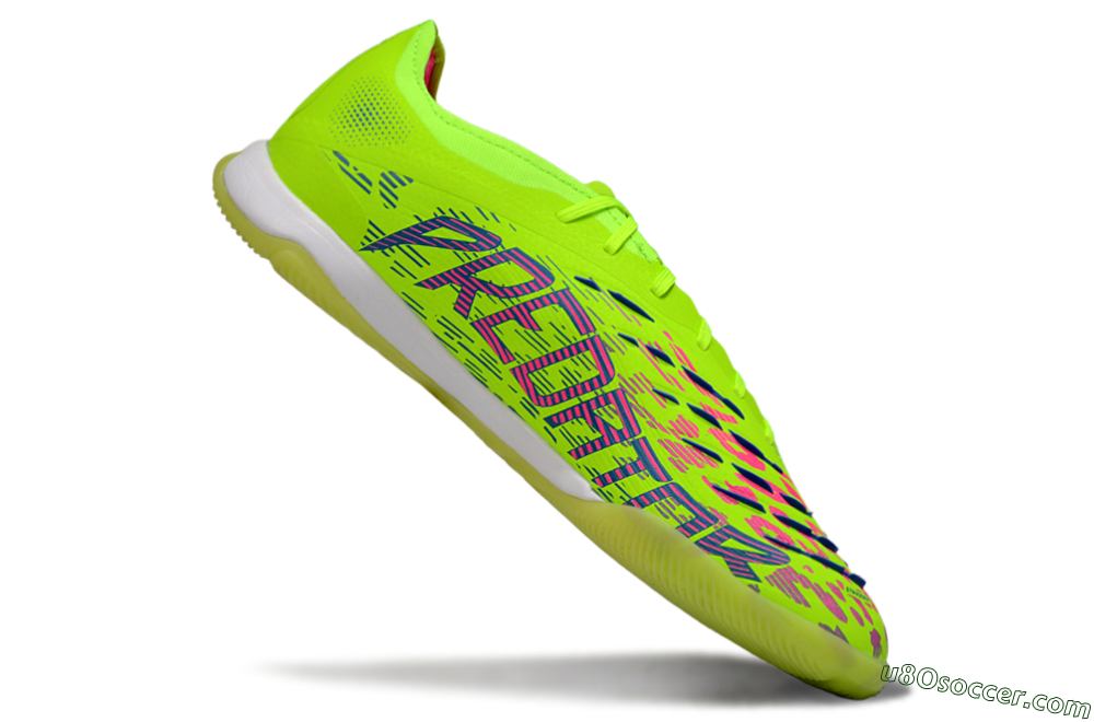 Adidas Predator 25 Elite IC Indoor & Futsal Soccer Shoes - Yellow/Pink/White 4