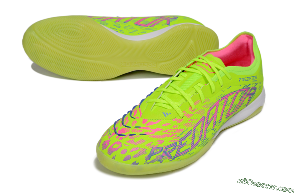 Adidas Predator 25 Elite IC Indoor & Futsal Soccer Shoes - Yellow/Pink/White 3