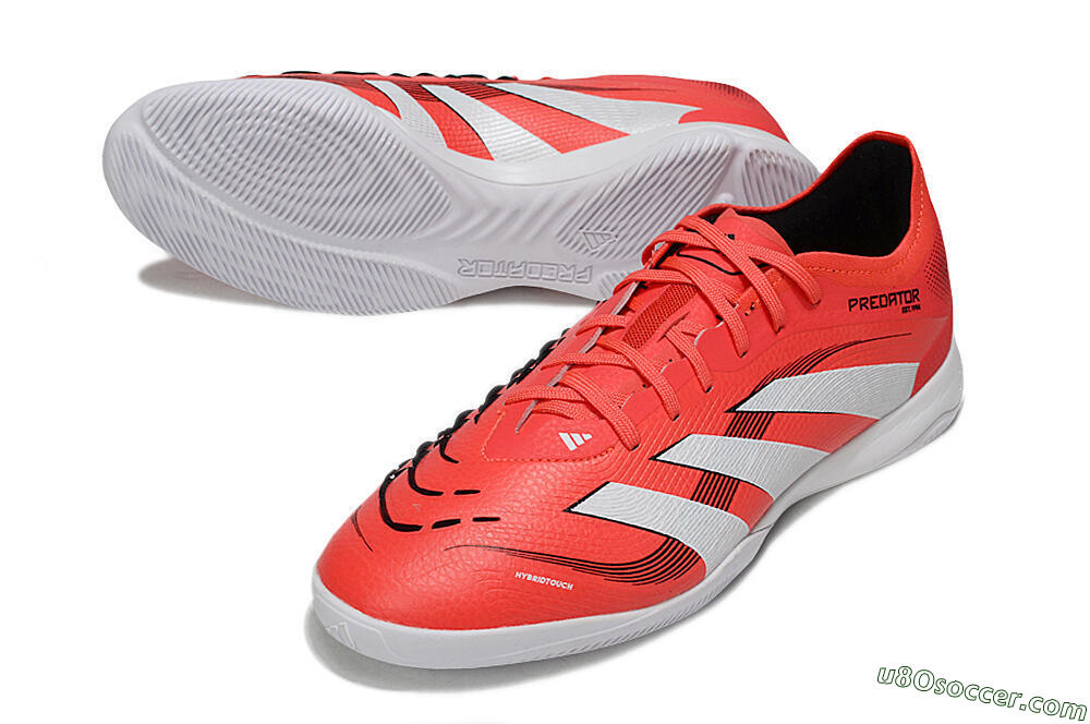 Adidas Predator 25 Elite IC Indoor & Futsal Soccer Shoes - Red/White/Black 3