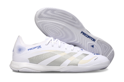 Adidas Predator 25 Elite IC Indoor & Futsal Soccer Shoes - White/Silver/Blue