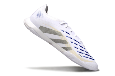 Adidas Predator 25 Elite IC Indoor & Futsal Soccer Shoes - White/Silver/Blue