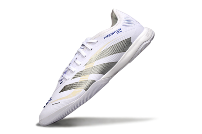 Adidas Predator 25 Elite IC Indoor & Futsal Soccer Shoes - White/Silver/Blue