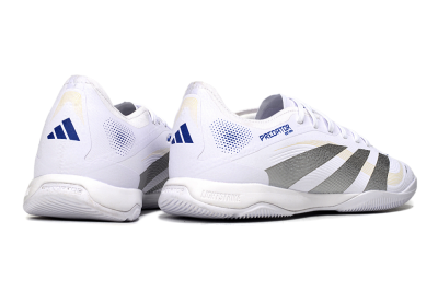 Adidas Predator 25 Elite IC Indoor & Futsal Soccer Shoes - White/Silver/Blue