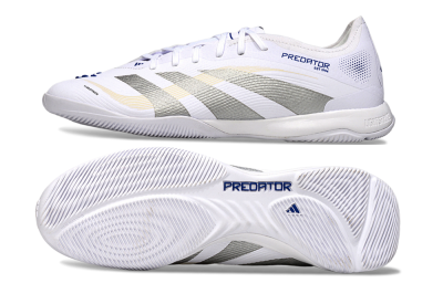 Adidas Predator 25 Elite IC Indoor & Futsal Soccer Shoes - White/Silver/Blue
