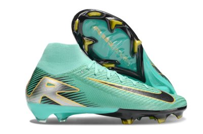 Nike Air Zoom Mercurial Superfly 10 Elite FG Firm Ground Soccer Cleats - Jade/Black/Silver/Gold