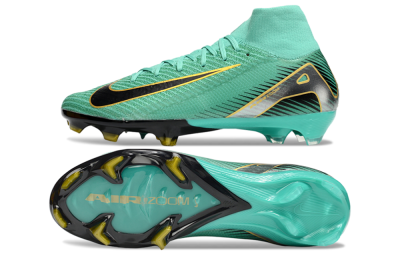 Nike Air Zoom Mercurial Superfly 10 Elite FG Firm Ground Soccer Cleats - Jade/Black/Silver/Gold