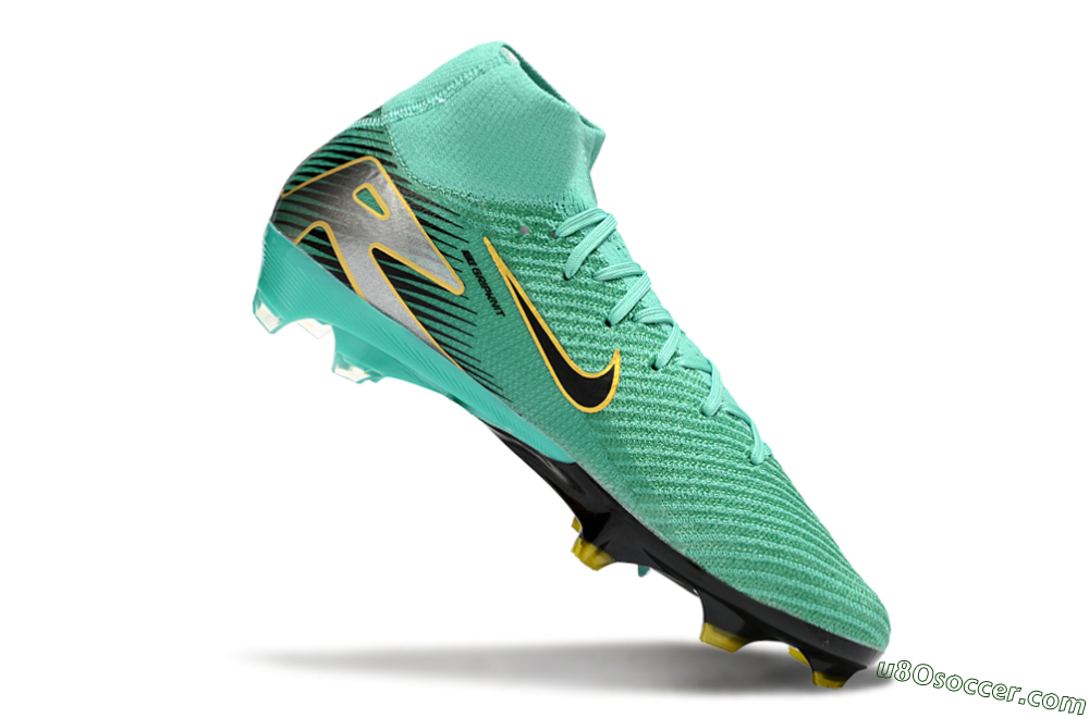 Nike Air Zoom Mercurial Superfly 10 Elite FG Firm Ground Soccer Cleats - Jade/Black/Silver/Gold 4