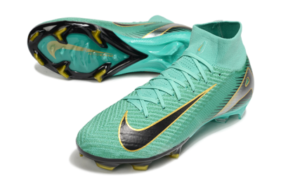 Nike Air Zoom Mercurial Superfly 10 Elite FG Firm Ground Soccer Cleats - Jade/Black/Silver/Gold
