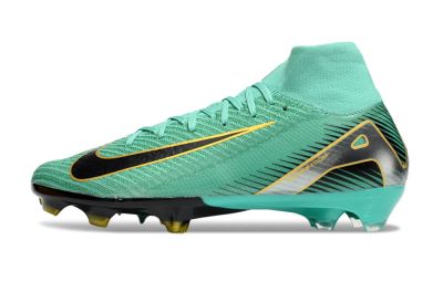 Nike Air Zoom Mercurial Superfly 10 Elite FG Firm Ground Soccer Cleats - Jade/Black/Silver/Gold