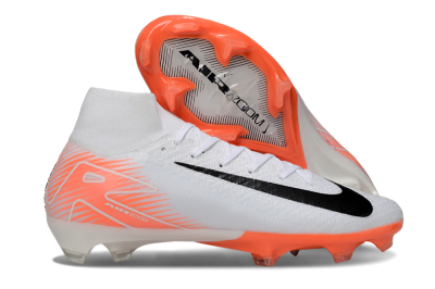 Nike Air Zoom Mercurial Superfly 10 Elite FG Firm Ground Soccer Cleats - White/Black/Orange