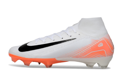 Nike Air Zoom Mercurial Superfly 10 Elite FG Firm Ground Soccer Cleats - White/Black/Orange