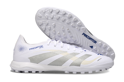 Adidas Predator 25 Elite TF Artificial Turf Soccer Shoes - White/Silver/Blue