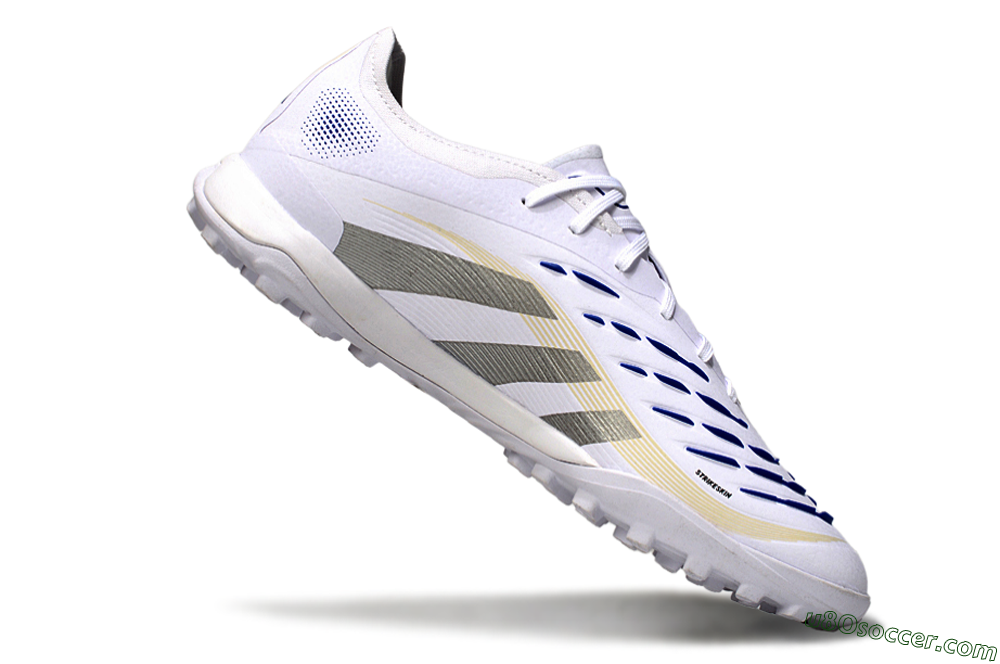 Adidas Predator 25 Elite TF Artificial Turf Soccer Shoes - White/Silver/Blue 4