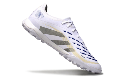 Adidas Predator 25 Elite TF Artificial Turf Soccer Shoes - White/Silver/Blue